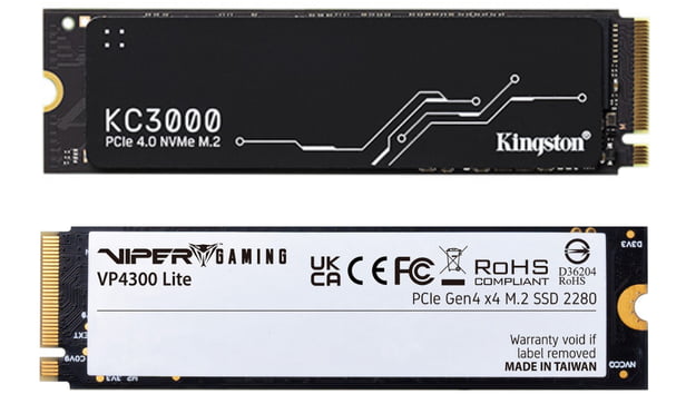 1Тб M.2 Kingston KC3000 / 2Тб M.2 Patriot Viper VP4300 Lite
