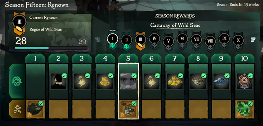 Sea of Thieves рівні Renown
