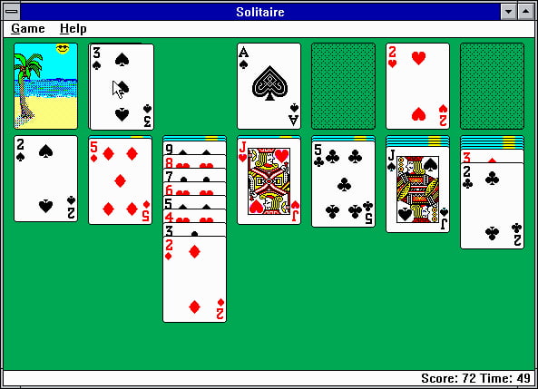 Гра косинка на Windows 3.0