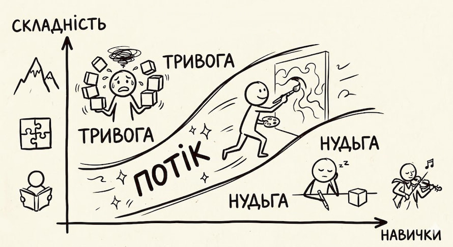 Ілюстрація пояснення концепції - Стан потік